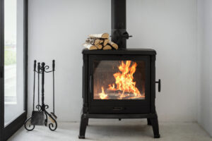Wood-burning fireplace